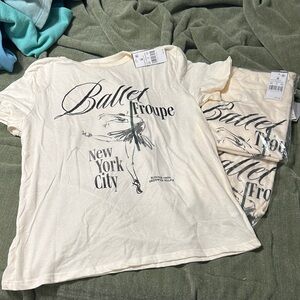 Zoe + Liv Cream Ballet Troupe Tees 3 pack